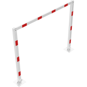 Height restriction barriers | stationary | fixed, 100 x 100 mm, to be fixed by plugs | total width: 3000 mm | clear height: approx. 2300 mm
